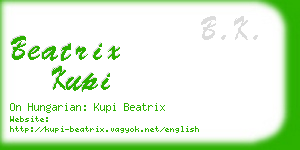 beatrix kupi business card